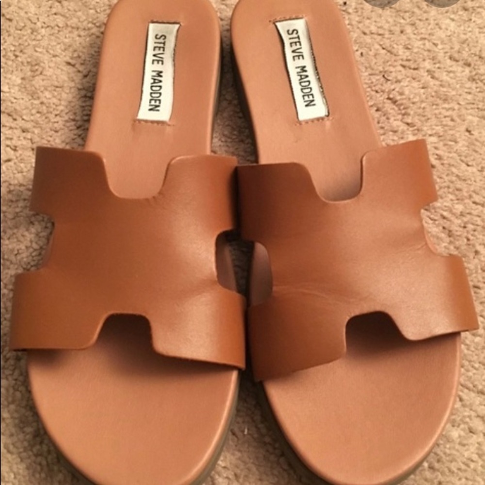 Steve Madden Harriet Leather Slip On Sandal